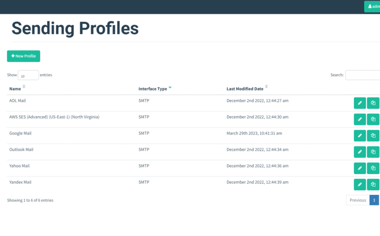 GoPhish Sending Profiles Configuration